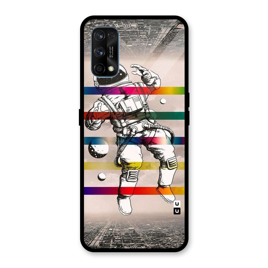 Spaceman Rainbow Stripes Glass Back Case for Realme 7 Pro