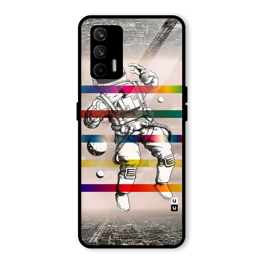Spaceman Rainbow Stripes Glass Back Case for Realme GT 5G