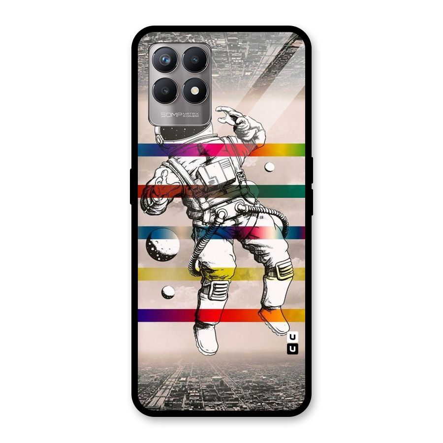 Spaceman Rainbow Stripes Glass Back Case for Realme Narzo 50