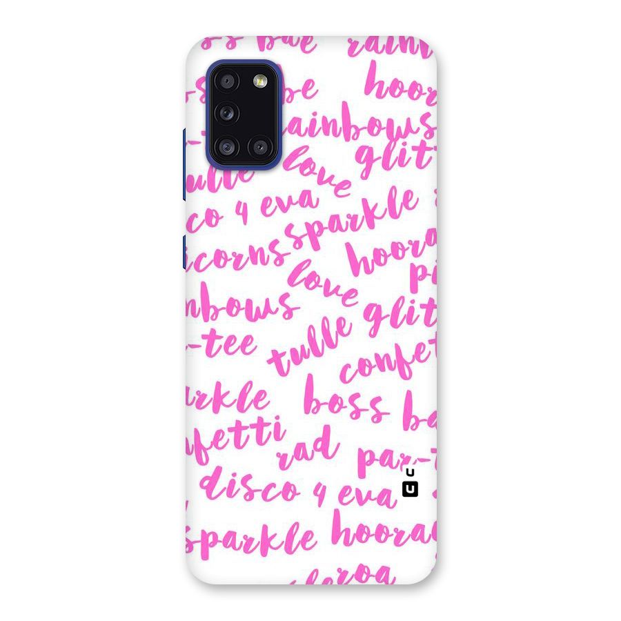 Sparkle Love Back Case for Galaxy A31