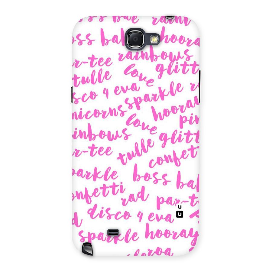 Sparkle Love Back Case for Galaxy Note 2