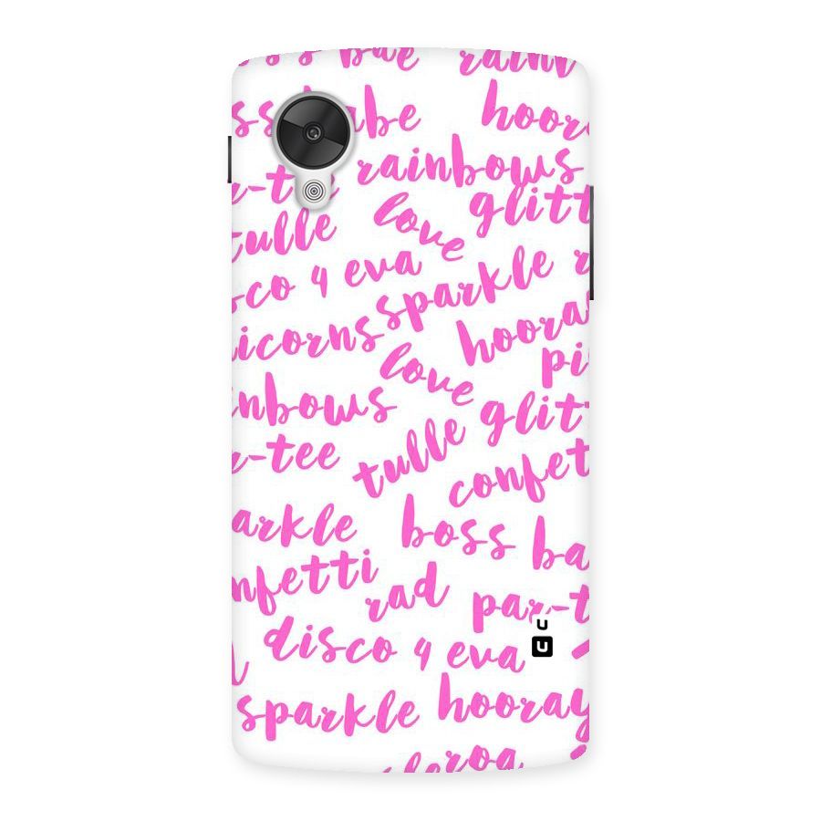 Sparkle Love Back Case for Google Nexsus 5
