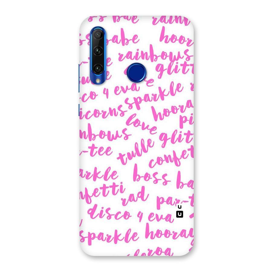 Sparkle Love Back Case for Honor 20i
