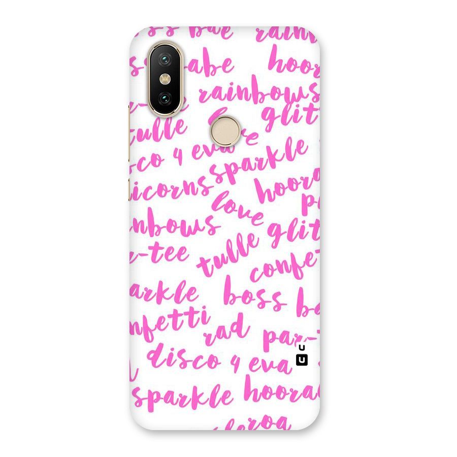 Sparkle Love Back Case for Mi A2