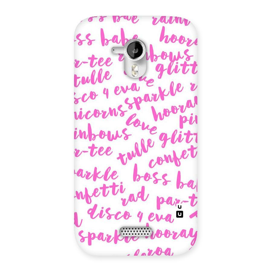 Sparkle Love Back Case for Micromax Canvas HD A116