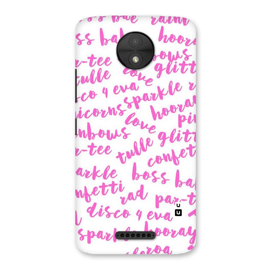 Sparkle Love Back Case for Moto C