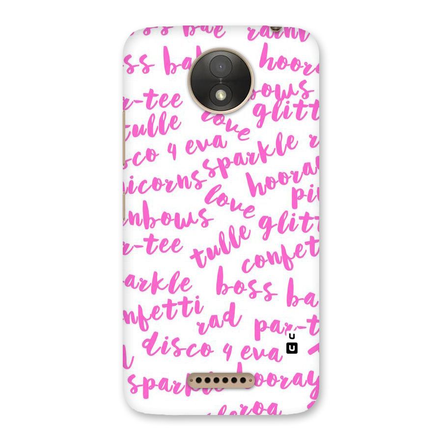 Sparkle Love Back Case for Moto C Plus
