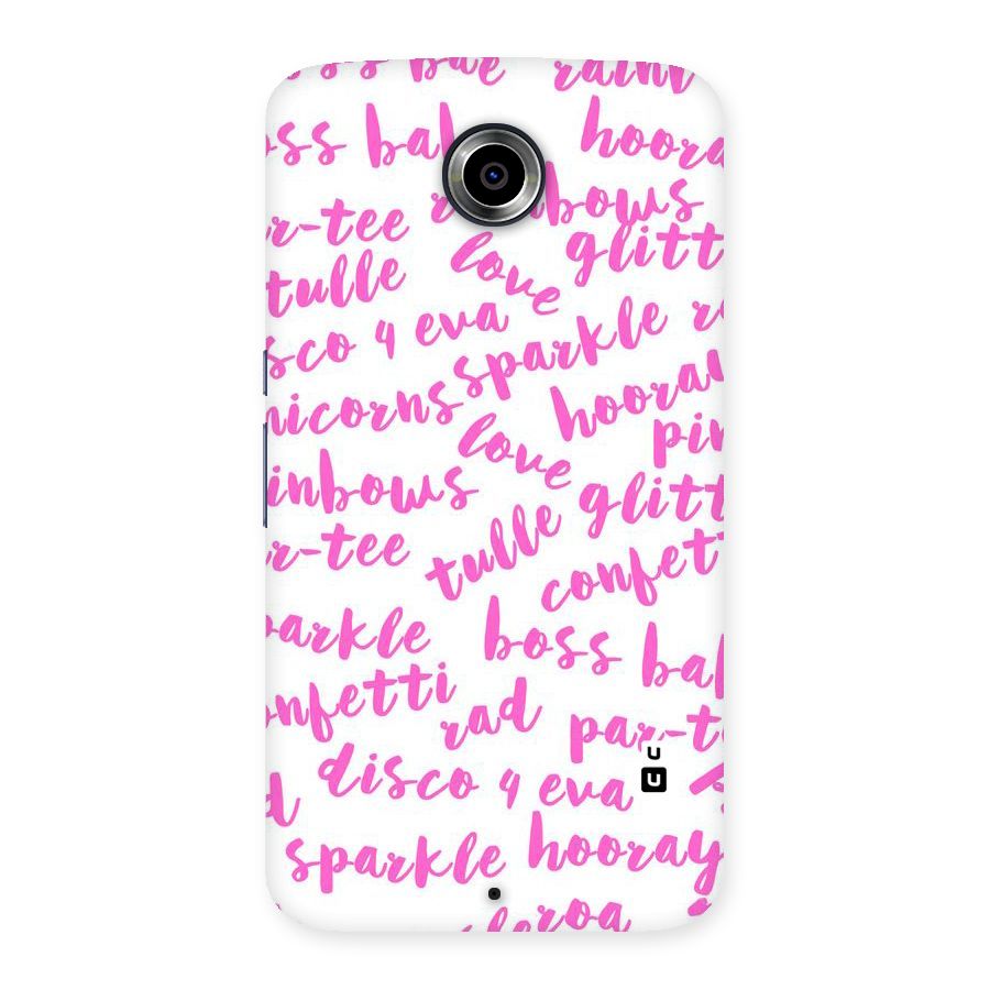 Sparkle Love Back Case for Nexsus 6
