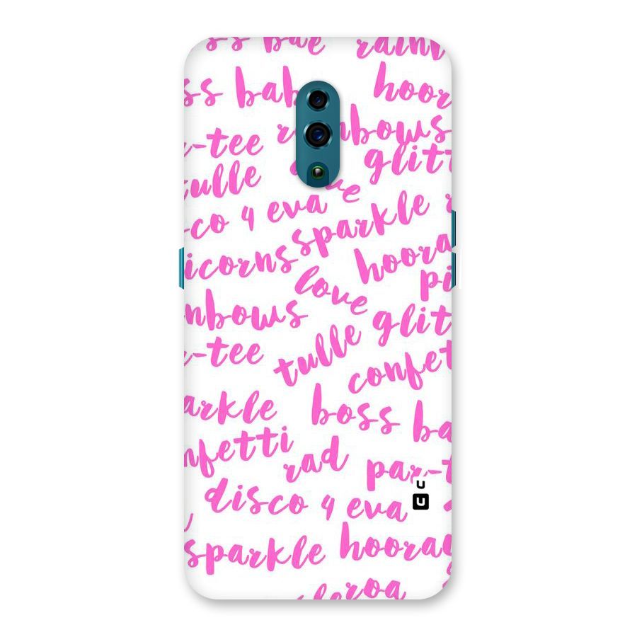 Sparkle Love Back Case for Oppo Reno