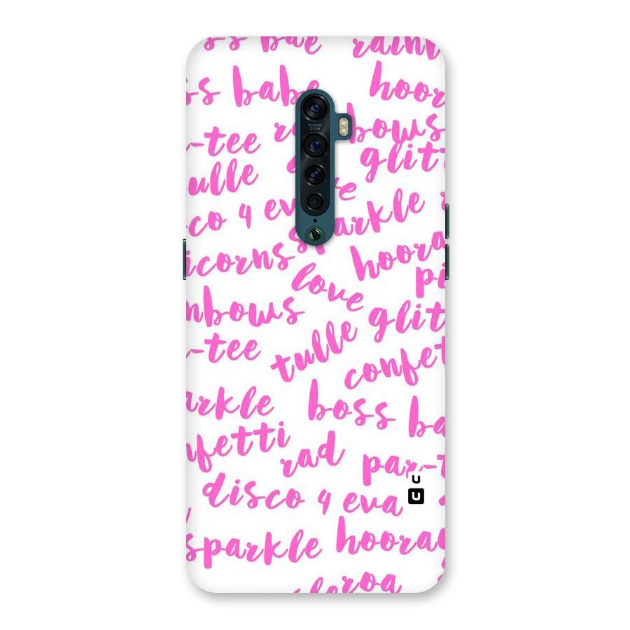 Sparkle Love Back Case for Oppo Reno2