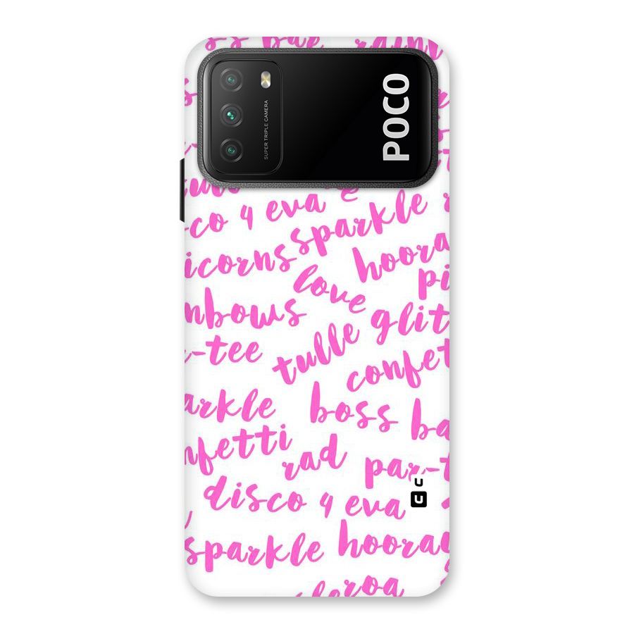 Sparkle Love Back Case for Poco M3