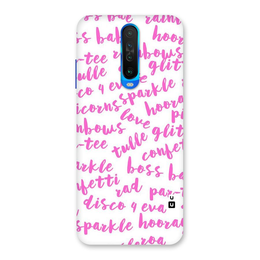 Sparkle Love Back Case for Poco X2
