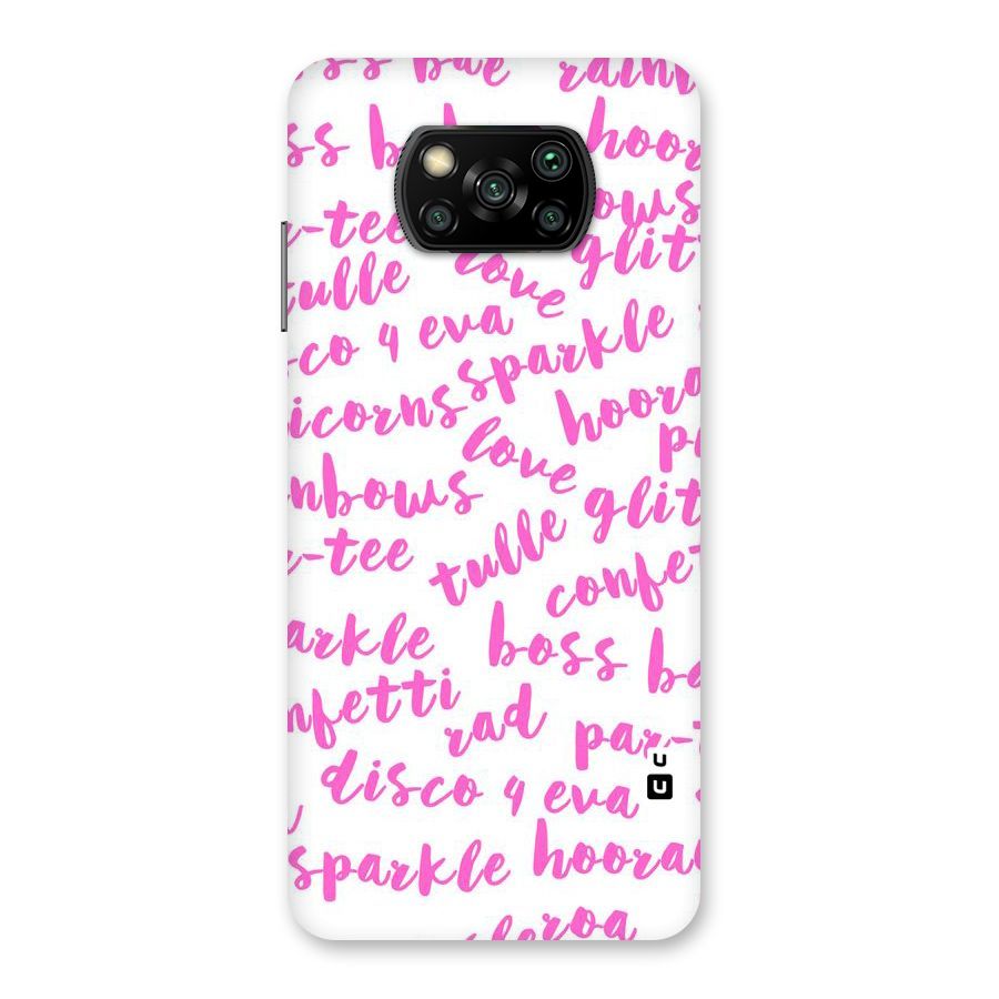 Sparkle Love Back Case for Poco X3