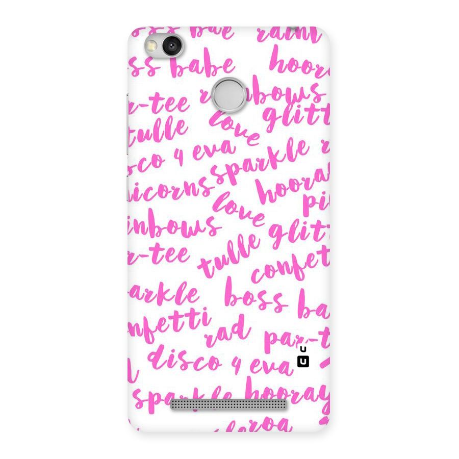 Sparkle Love Back Case for Redmi 3S Prime