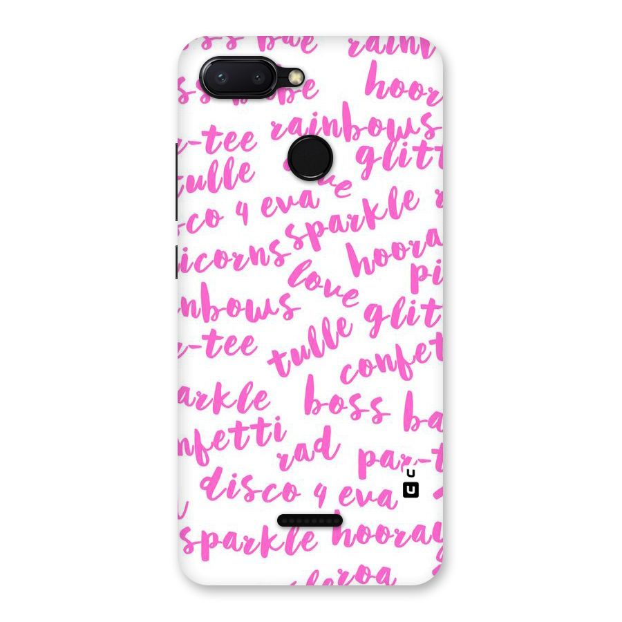 Sparkle Love Back Case for Redmi 6