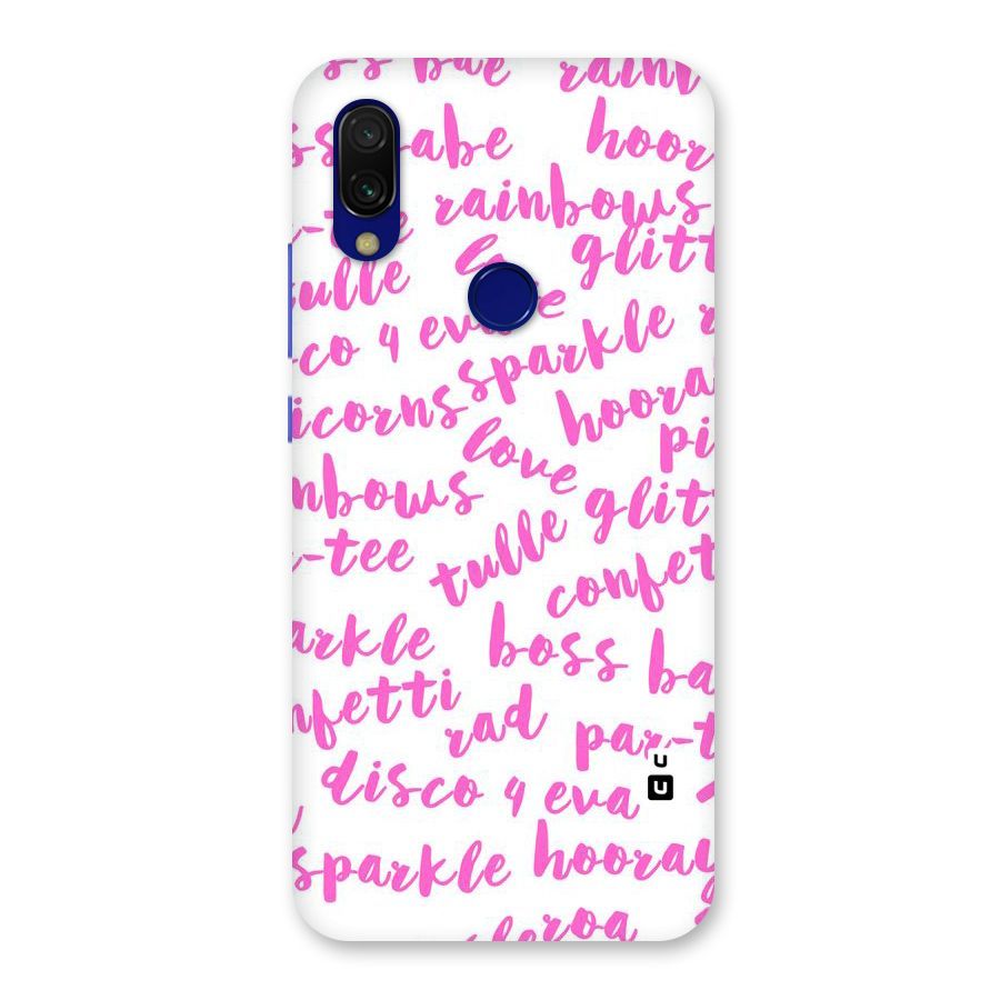 Sparkle Love Back Case for Redmi 7