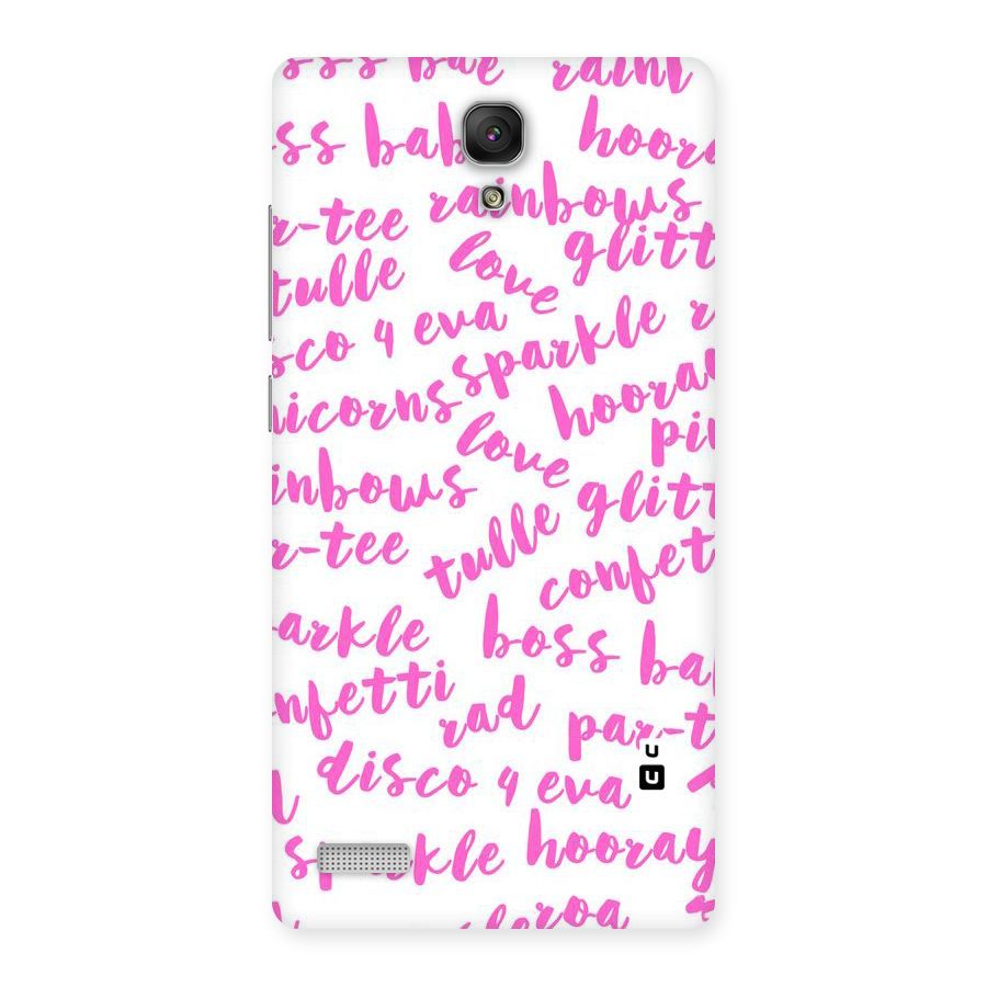 Sparkle Love Back Case for Redmi Note