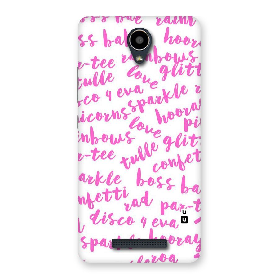 Sparkle Love Back Case for Redmi Note 2
