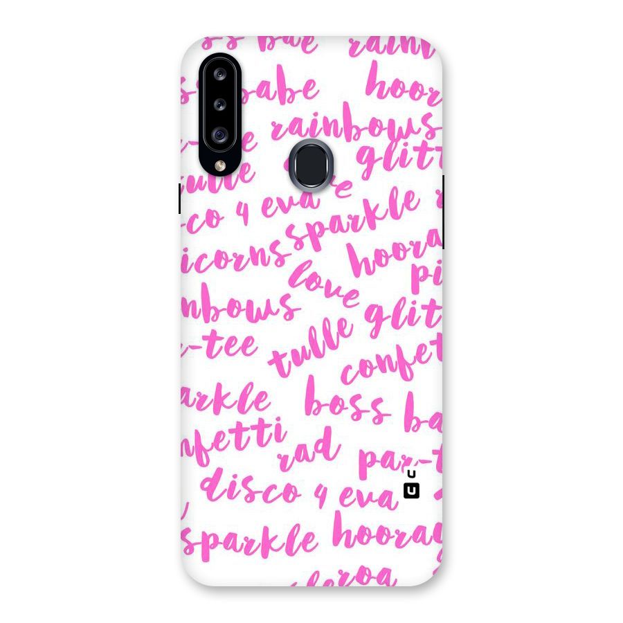 Sparkle Love Back Case for Samsung Galaxy A20s