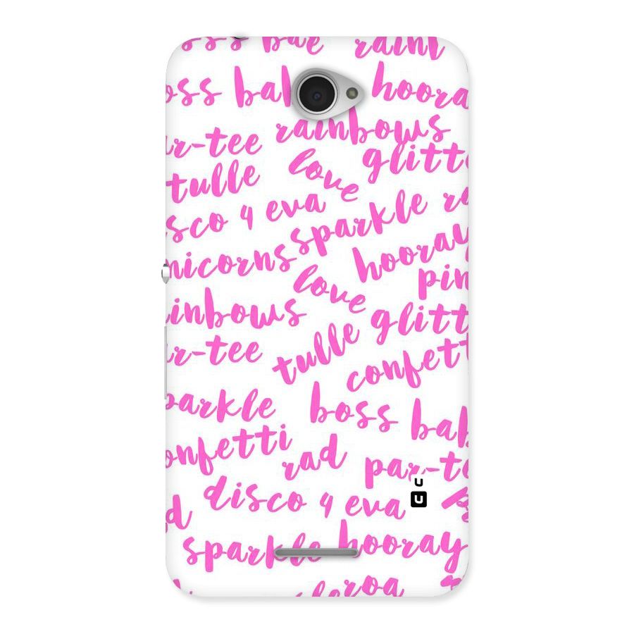 Sparkle Love Back Case for Sony Xperia E4