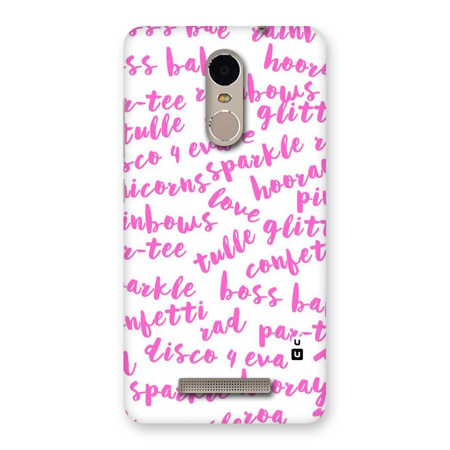Sparkle Love Back Case for Xiaomi Redmi Note 3