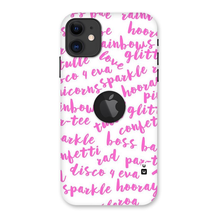 Sparkle Love Back Case for iPhone 11 Logo Cut