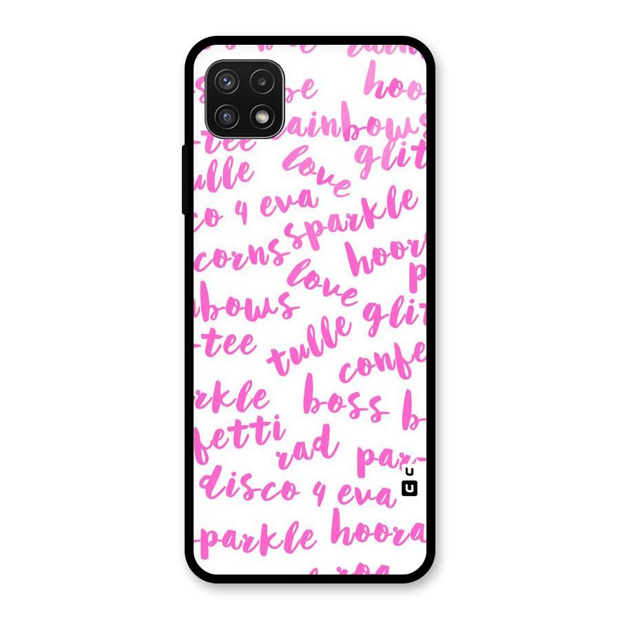 Sparkle Love Glass Back Case for Galaxy A22 5G