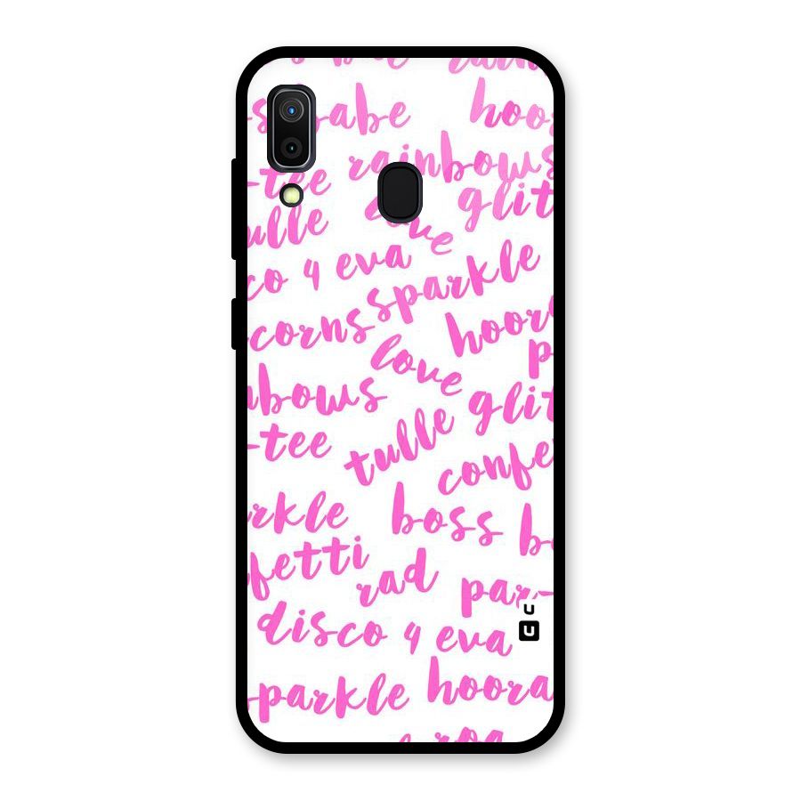 Sparkle Love Glass Back Case for Galaxy A30