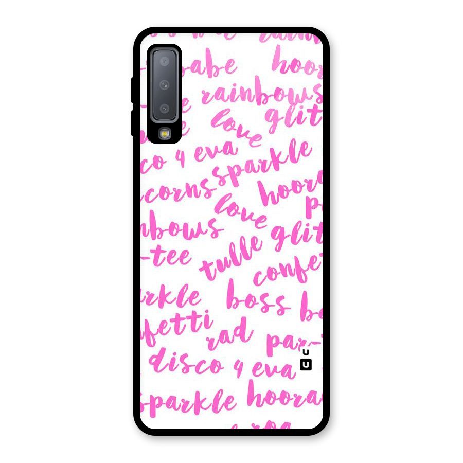 Sparkle Love Glass Back Case for Galaxy A7 (2018)
