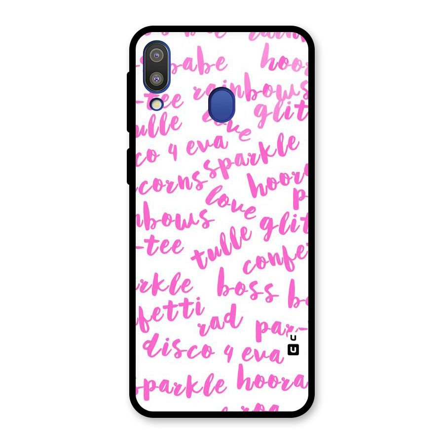 Sparkle Love Glass Back Case for Galaxy M20
