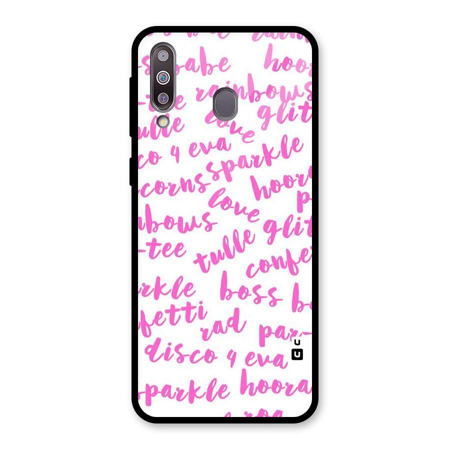 Sparkle Love Glass Back Case for Galaxy M30
