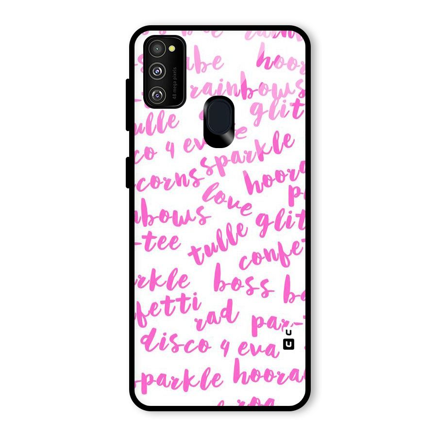 Sparkle Love Glass Back Case for Galaxy M30s