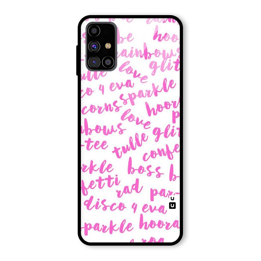 Sparkle Love Glass Back Case for Galaxy M31s
