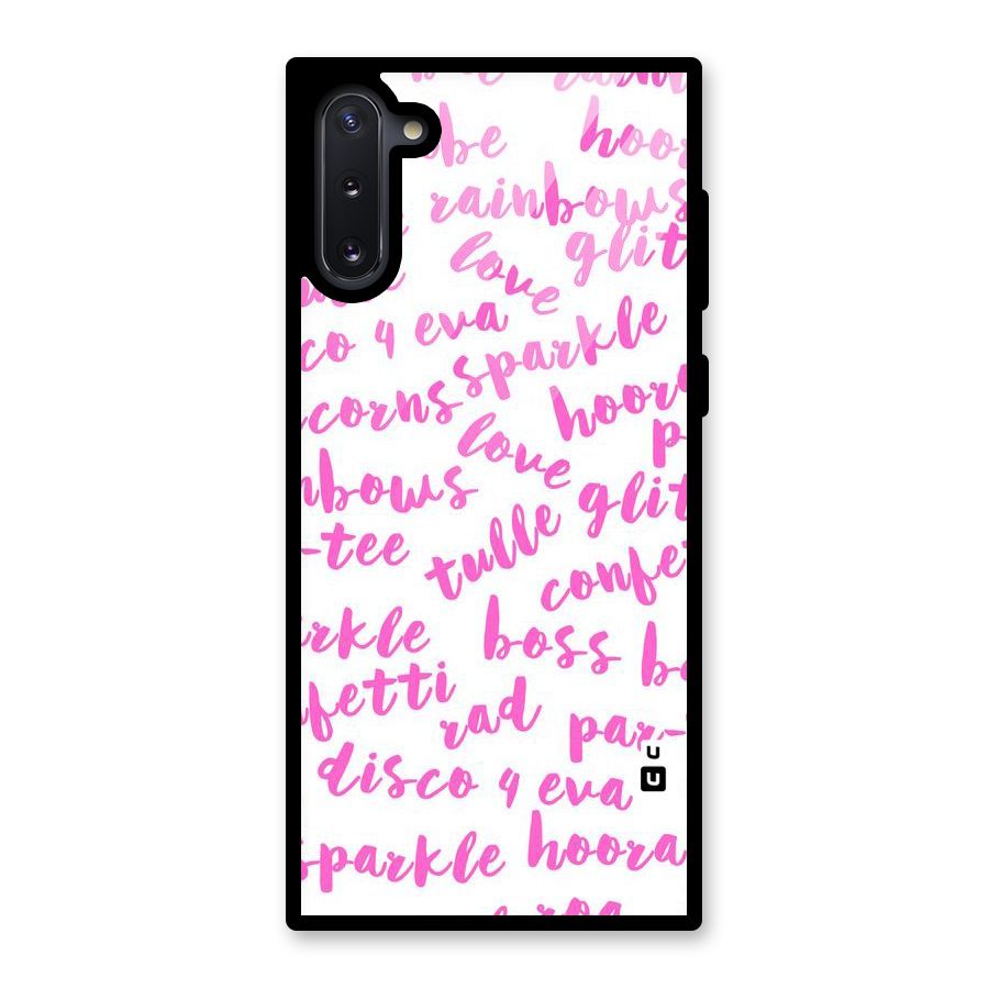 Sparkle Love Glass Back Case for Galaxy Note 10