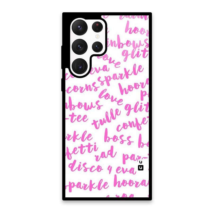 Sparkle Love Glass Back Case for Galaxy S22 Ultra 5G