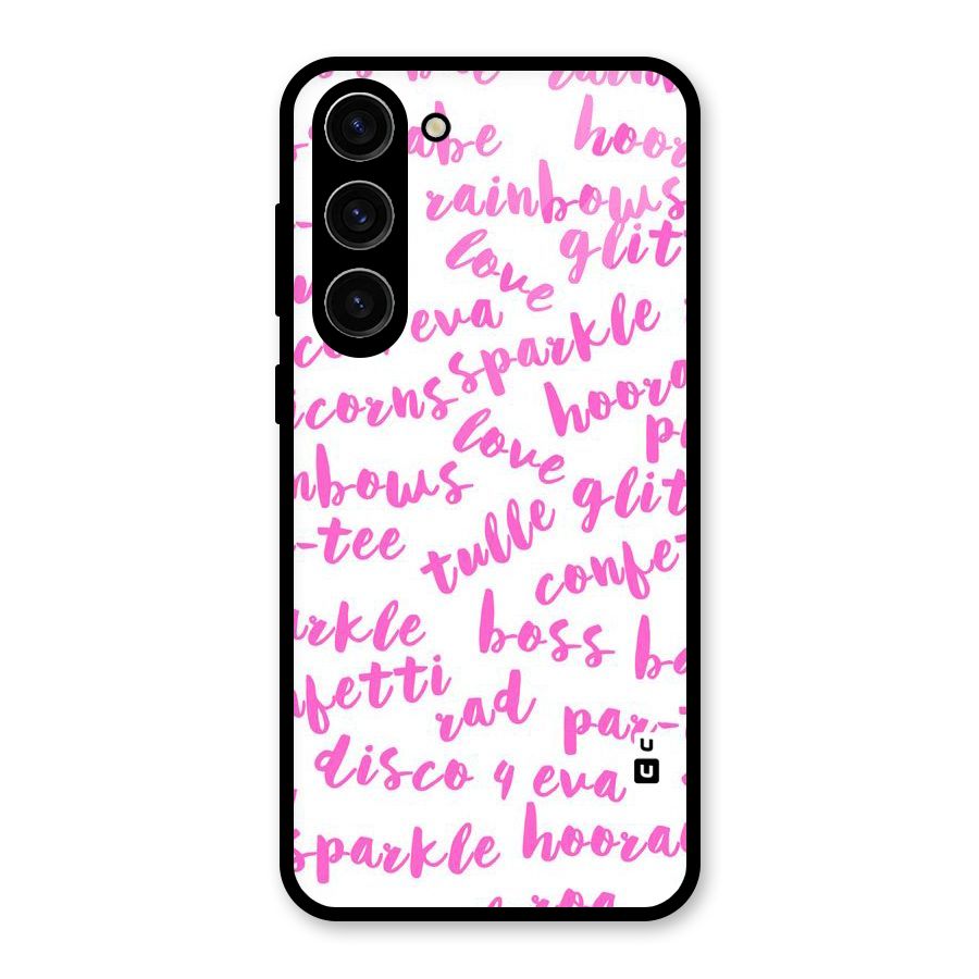 Sparkle Love Glass Back Case for Galaxy S23 Plus