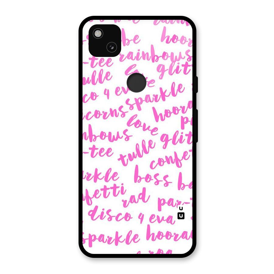 Sparkle Love Glass Back Case for Google Pixel 4a