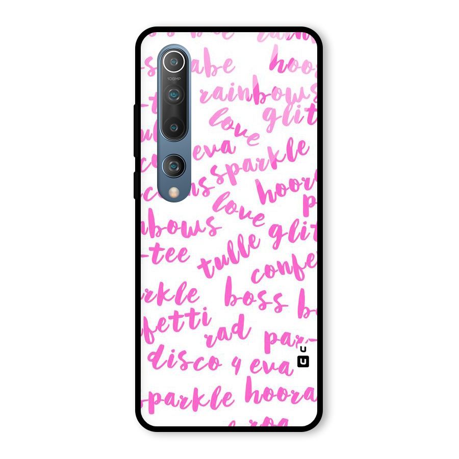 Sparkle Love Glass Back Case for Mi 10