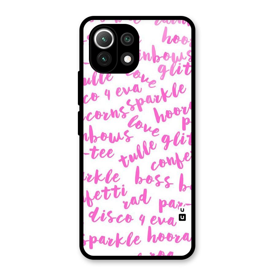 Sparkle Love Glass Back Case for Mi 11 Lite NE 5G