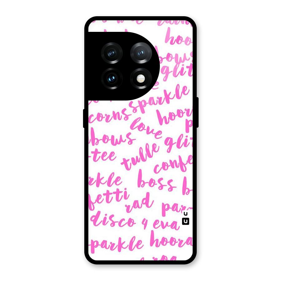 Sparkle Love Glass Back Case for OnePlus 11