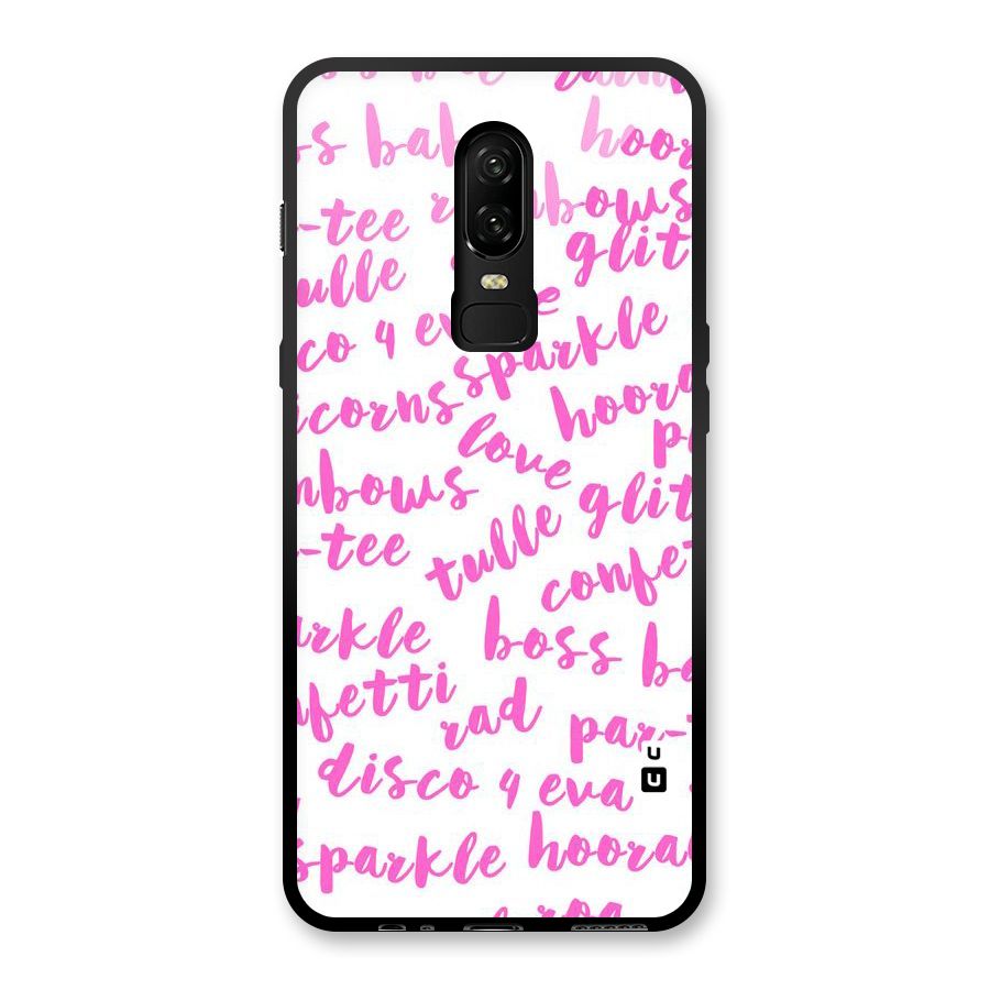 Sparkle Love Glass Back Case for OnePlus 6