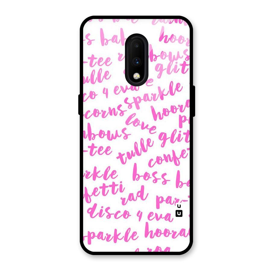 Sparkle Love Glass Back Case for OnePlus 7
