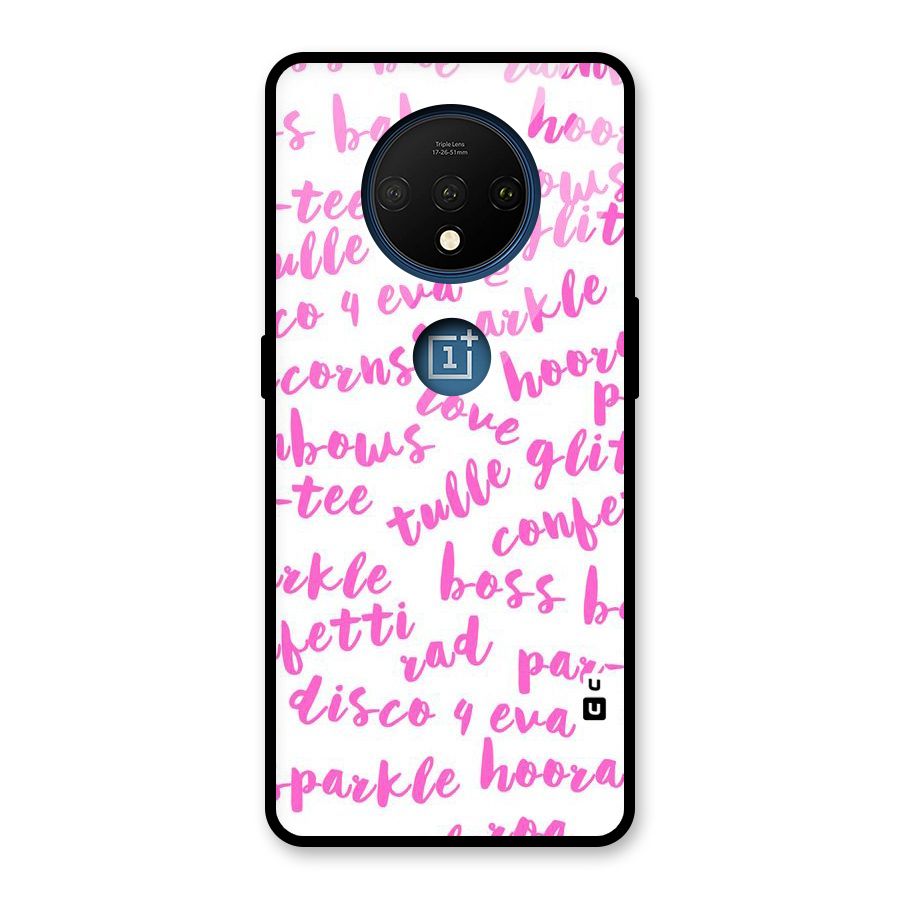 Sparkle Love Glass Back Case for OnePlus 7T