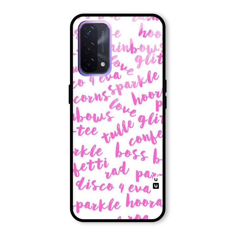 Sparkle Love Glass Back Case for Oppo A74 5G