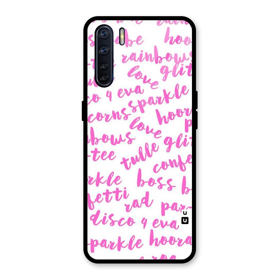 Sparkle Love Glass Back Case for Oppo F15