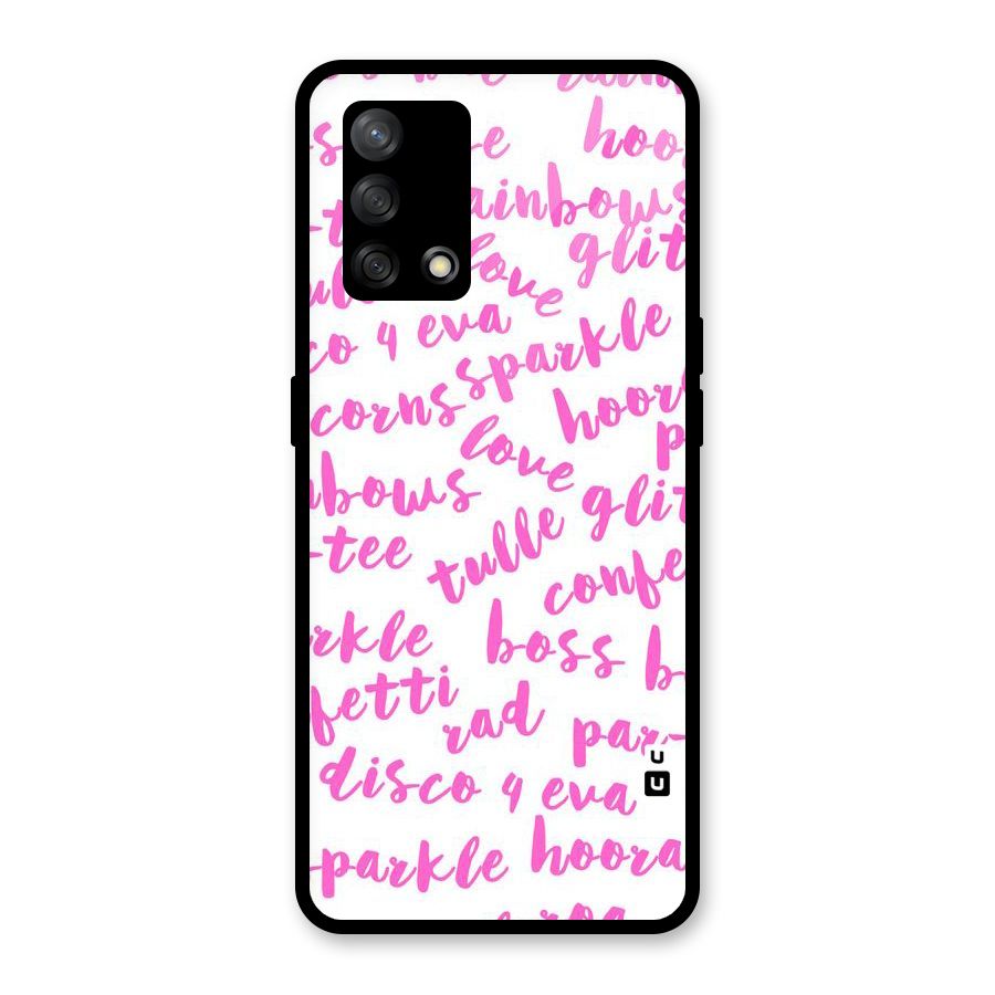 Sparkle Love Glass Back Case for Oppo F19