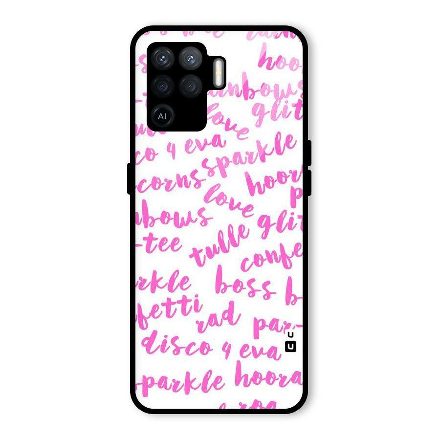 Sparkle Love Glass Back Case for Oppo F19 Pro
