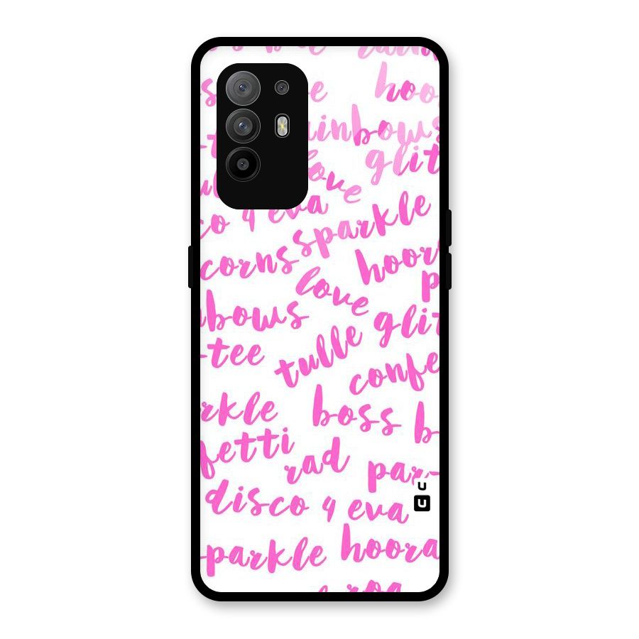Sparkle Love Glass Back Case for Oppo F19 Pro Plus 5G