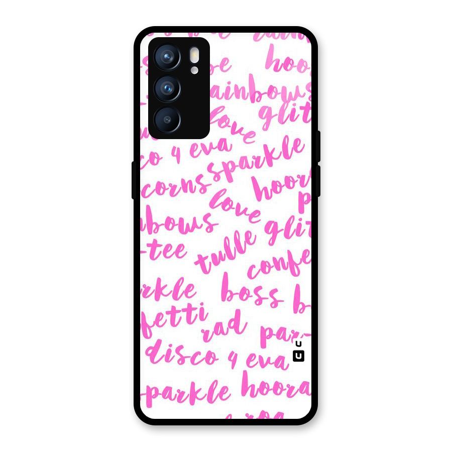Sparkle Love Glass Back Case for Oppo Reno6 5G