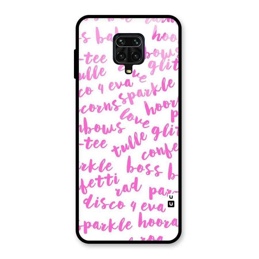 Sparkle Love Glass Back Case for Poco M2 Pro